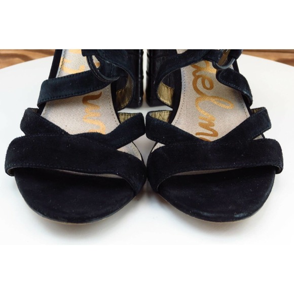 Sam Edelman Size 7.5 M Black Gladiator Leather Women‎ Sandal Shoes - Picture 2 of 7